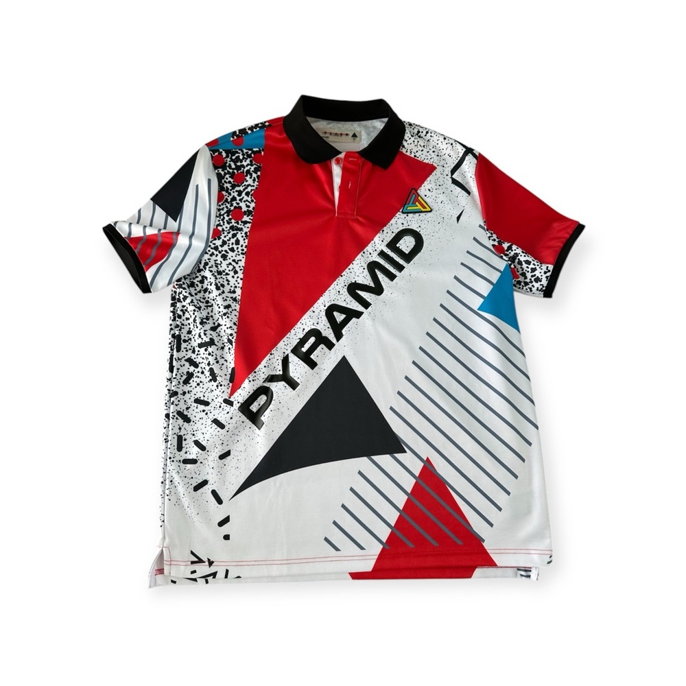 Black Pyramid Y2K Graphic Polo Shirt